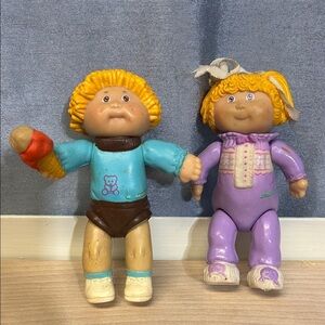 Vintage 80s Cabbage Patch Kid: Xavier Roberts Poseable Figure set of 2